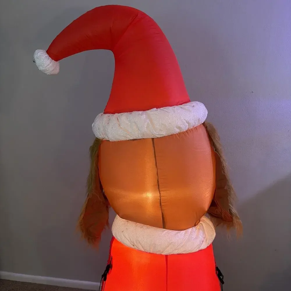 Gemmy Airblown Inflatable Fuzzy Plush Santa Dog Christmas Cocker Spaniel Puppy
